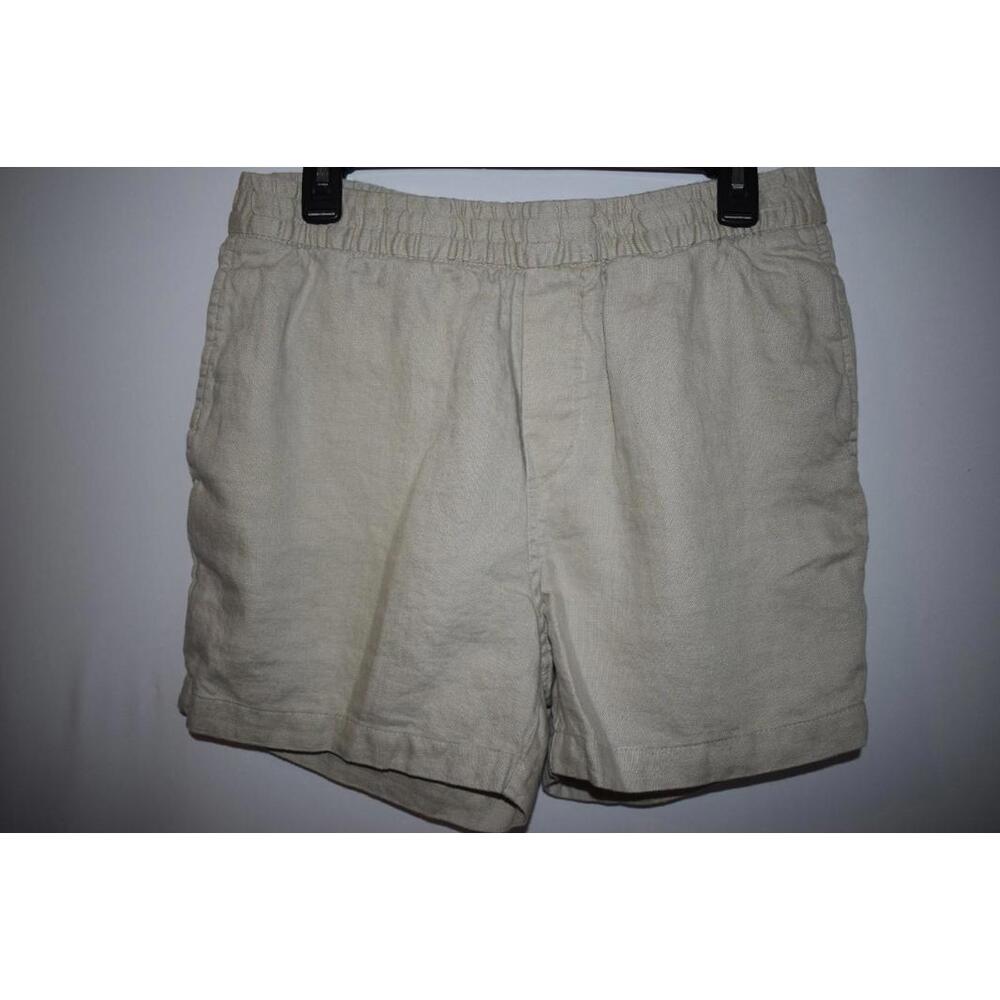H&M Shorts Men's Size Medium Beige Regular Fit Cotton Blend Drawstring Casual‎
